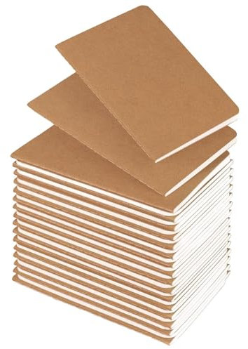 YBCPACK Kraft Notizbuch A6 Kariert, 30 Notizbücher Set, Klein Kariert Notizheft mit 60 Seiten (30 Blätter), Notizblock für Büro, Schule & Reisen (10x14cm)