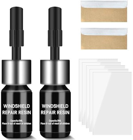Enigmapn 2 Pièces Liquide Réparation Fissures Pare-Brise De Voiture, Ensemble, Kit RéParation Pare-Brise, Kit Réparation D'éclats Pierre, Pare-Brise, pour Fissures