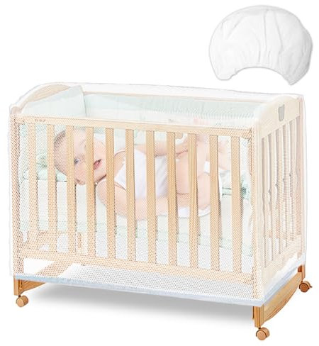 Zanzariera per Lettino Neonato, Zanzariera Universale per Culle, Zanzariera per Lettino Bambino, per Passeggino, Seggiolino Auto, Culla e Lettino, 150 x 80 x 70CM