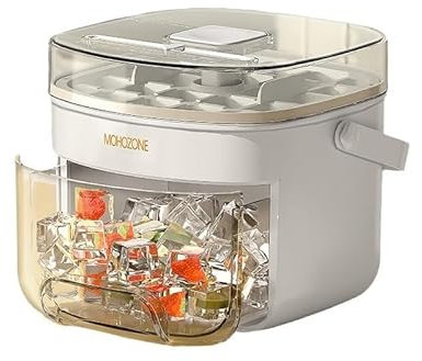 Easy Press Ice Cube Maker with Lid,Press Ice Cube Trays Double Layer Ice Cube Mold Easy Release Ice Cube Trays, Reusable 48 Ice Cube Tray Storage Box Party Bar