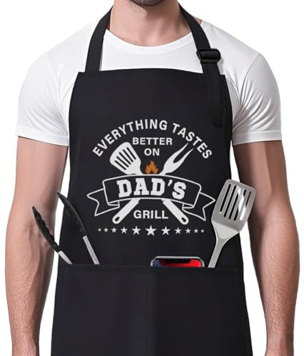 Yileewmo Delantal para papá, regalo de cocina, delantal para abuelo, papá, Delantal para papá, 26.7 W x 33 L