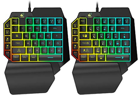 HOMSFOU Clavier Mécanique À Mode Unique pour Gaucher Rétroéclairé Mixte pour Jeux Vidéo À Domicile