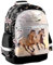 Ragusa-Trade Pferde Fan Rucksack Kinderrucksack für Jungen und Mädchen (25HA) mit Hauptfach und Getränkenetz, 41 x 28 x 18 cm, schwarz/rosa