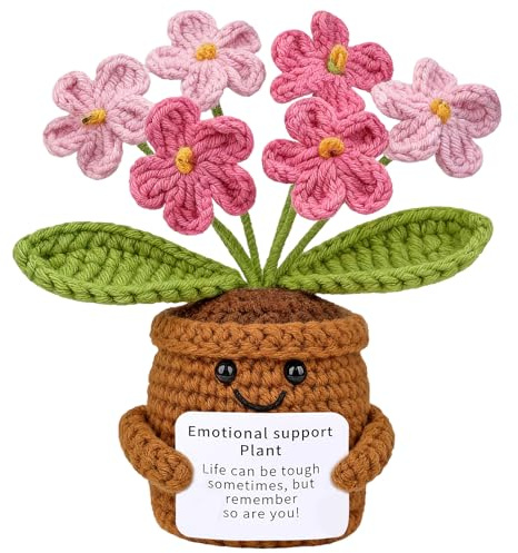 Mwmoeen Pocket Hug Positive Blume, Lustige Positive Strickwolle Sonnenblume Motivationsgeschenke Geschenke für Freundin Kollegen und Famili(P5)