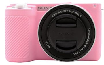 STSEETOP Camera Case for Sony ZV-E10 II - Protective Silicone DSLR Skin Cover, Detachable Cage, Shockproof, Dustproof (Pink)
