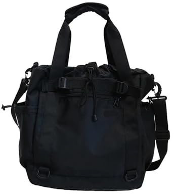 ONECMN Kuriertasche für Herren, Nylon, wasserdicht, große Umhängetasche, hochwertig, Hip-Hop, Streetwear, Reisetaschen, Schwarz , Einheitsgröße