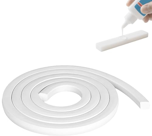 Estresen Silikon-Schaumdichtungsstreifen mit 1 Kleber,1M (3.28ft) 5x5MM(0.2x0.2) Quadratische, feste Schwammgummi-Wetterabisolierschnur zum Abdichten von Spaltisolierungen