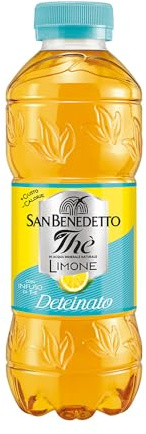 San Benedetto, Thè Deteinato al Limone, 500 ml, Senza Teina e Glutine, Bevanda Fresca e Dissetante, Tappo Click, con Poche Calorie. (Confezione da 6)