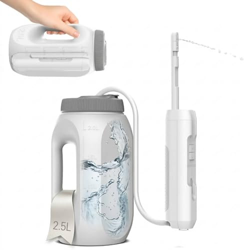 Bostar Electric Bidet with 2.5L Water Tank, 2 Spray Modes 4 Adjustable Pressures Portable Handheld Travel Bidet Kit Waterproof for Outdoor Camping Personal Care