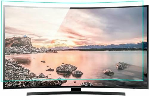 LYJYUJIE Anti UV TV Flat/Curve Screen Protector for 32-75 Inch - Eye Protection Blue Light Filter Anti Glare TV Frosted Film - Reduce Eye Fatigue and Eye Strain-1