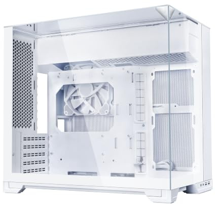 Lian Li O11 Vision-M – ATX Mid-Tower-PC-Gehäuse mit 140-mm-Lüfter – verstecktes AIO-Design – dreifach gehärtete Glasscheiben – bis zu 360 mm AIO-Unterstützung – Weiß (O11VMW)