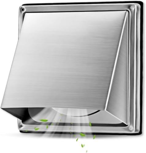 Eirolace Rejilla de ventilación con cierre de 150 mm, de acero inoxidable, con protección contra insectos, tapa de protección contra la intemperie, cubierta exterior para sistemas de ventilación y
