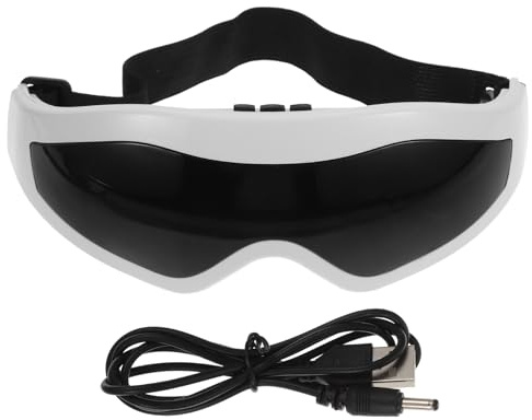 TEHAUX Masajeador Eléctrico de Ojos Portátil Negro Carga USB Dispositivo de Masaje Ocular Multifrecuencia Ergonómico Protector Ocular Electrónico para Aliviar Fatiga y Cuidado