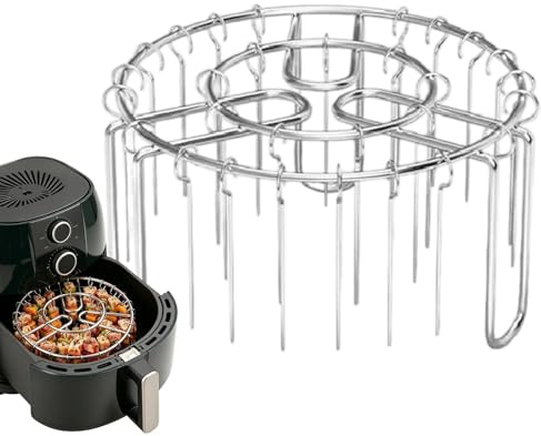 Support à brochettes pour Air Fryer | Support en acier inoxydable résistant à la chaleur 49 | Grille de rôtissage pour Air Fryer,Pour cuisine feu de camp bœuf poulet poisson viande saucisse barbecue