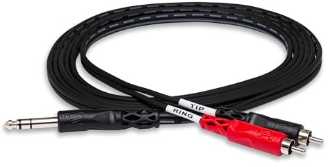 Hosa TRS-201, Insert Cable, 1/4 in TRS to Dual RCA, 1 m