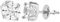 925 Sterling Silber Bling Zirkonia Ohrringe - CLUSTER 8mm