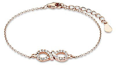 Amor Armband 925 Sterling Silber Damen Armschmuck, mit Zirkonia synth., 16+3 cm, Roséfarben, Infinity, Kommt in Schmuck Geschenk Box, 2016295
