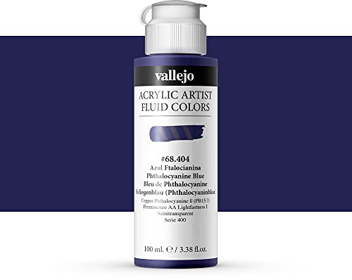 Vallejo : Fluid Artist Acrylic Paint : 100ml : Phthalo Blue