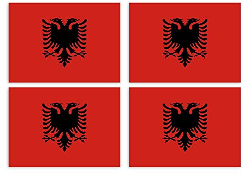 Kiwistar Aufkleber 4,5 x 3,4 cm Albanien - Land Staat Autoaufkleber Flagge Länder Wappen Fahne Sticker Kennzeichen - Auto - Fahrrad - LKW