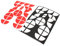 Finest Folia 4D Carbonfolie Emblem Ecken Aufkleber (K004 Rot Weiß)