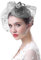 FakeFace Fascinator Hüte 20er 50er Jahre Hut Haar Clip Accessoire Haarreif Kopfbedeckung mit Schleier Cocktail Tea Party Hochzeit Kirche Haarschmuck Kopfschmuck, M, Grau