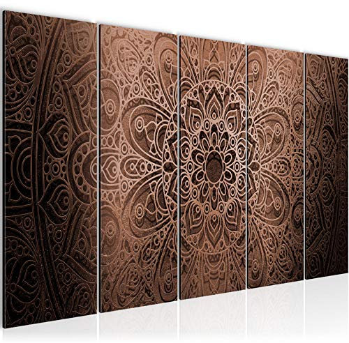 Runa Art Bild Mandala Wandbilder auf Vlies Leinwand 5 Teilig Wanddekoration Wohnzimmer Schlafzimmer 101256c