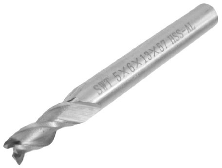 Aexit 5mm x 6mm x 13mm x 57mm Fraise pour fraises à queue HSS, 3 dents droites OZ389386X222675V