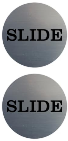 Slide Round Door Sign 2 - (1 Pack) Disc (Brushed Silver)