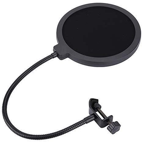 ASHATA Microphone Filter Mask Shield, Sound Shield Guard Windscreen with Flexible 360°Gooseneck and Adjustable Clip