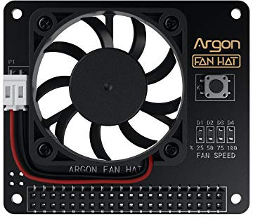 Argon Fan HAT for Raspberry Pi 4 | 40mm Fan with Power Button | PWM and Software Controllable | Easy Setup
