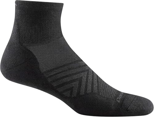 Darn Tough Vermont Men's Run 1/4 Ultra-Lightweight with Cushion Sock (Style 1040) - Black, Large