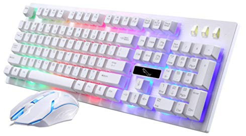 Uonlytech 1 Set Mouse and Keyboard Kit Computer Keyboards Ergonomic Gaming Wireless Mechanical Keyboard Wireless Keyboard Metal Gaming Keyboard Accessories White Mechanical Feel Plastic