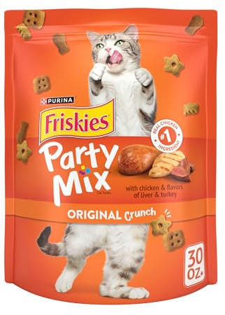 Purina Friskies Cat Treats, Party Mix Original Crunch - 30 oz. Pouch