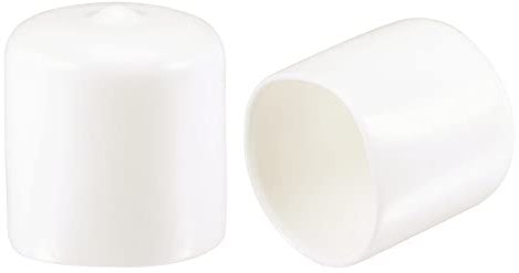 sourcing map 50pcs Round Rubber End Caps 1(25mm) White Vinyl Cover Screw Thread Protectors