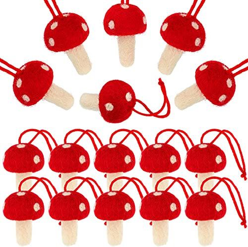 Pilz-Dekorationen Weihnachtspilz Hängende Ornament Filz Pilz Weihnachtsdekorationen für Weihnachten Hochzeit Urlaub Alltag (24)