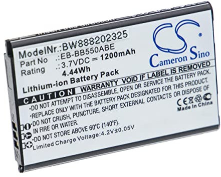 vhbw Akku Ersatz für Samsung EB-BB550ABE für Handy Smartphone Telefon (1200mAh, 3,7V, Li-Ion)