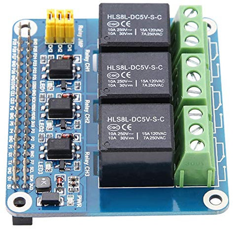 Kuuleyn Placa de expansión de relé, Placa de relé Raspberry Pi, 1 Placa de expansión de relé de 3 Canales para Raspberry Pi A + / B + / 2B / 3B / 3B +