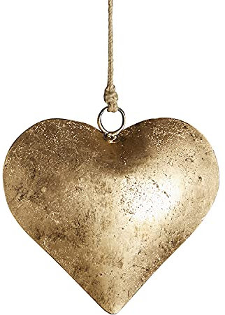 47th & Main Herz Weihnachtsschmuck 16,5 cm lang antik Gold