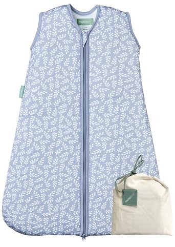 molis&co - Baby Schlafsack ärmellos - Ideal für den Winter - Babyschlafsack tog 2.5 ohne Ärmel - 100% Baumwolle (Oeko-TEX 100), Premium Qualität - BlueGarden (70 cm, 0-6 Monate)