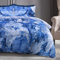 Sleepdown Metallic Marble Sparkle Glitz Blue Silver Reversible Soft Easy Care Duvet Cover Quilt Bedding Set with Pillowcases - Super King (260cm x 220cm)