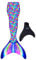 Fin Fun Meerjungfrauenflosse für Mädchen - Monoflosse inkl. Meerjungfrauenflosse - Farbe Rainbow Größe S/M - mit patentierter Monoflosse aus Neopren