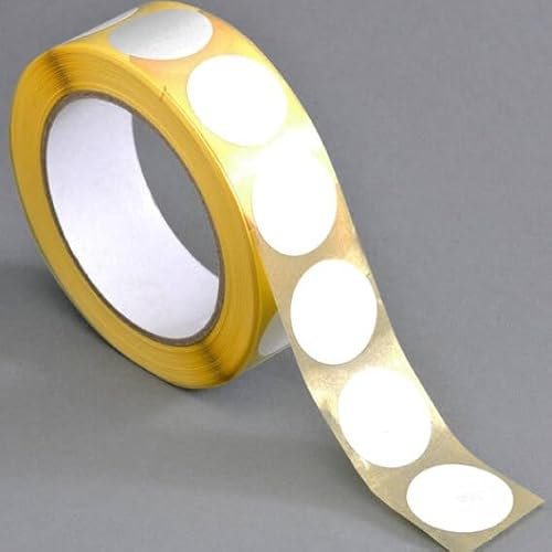 SPRINTIS Klebepunkte 30 mm, weiß, 1000 Stück Markierungspunkte selbstklebend auf Rolle, Punkte Aufkleber aus Papier für Büro und Lager