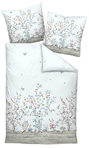 Janine Bettwäsche Interlock-Jersey Carmen S 155x220 cm + 80x80 cm minimalblau jadehauch