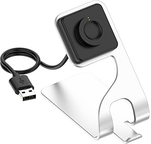 Kobmand Chargeur Compatible avec Fossil Gen 6,Câble de Chargement pour Montre Intelligente Station de Chargement pour Fossil Gen 6/Fossil Gen 4/Fossil Gen 5 (Argent)