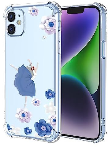 RankOne Custodia per Telefono Adatta per iPhone 11 (6.1 Inches) Custodia con Disegno a Colori in Silicone TPU Trasparente - Ballerina 2