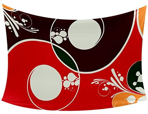 Chinoiserie Peinture abstraite Tapisserie murale Tenture murale Tapisserie pour salon, chambre à coucher, dortoir, décoration d'intérieur, 101,6 x 152,4 cm (l x L)