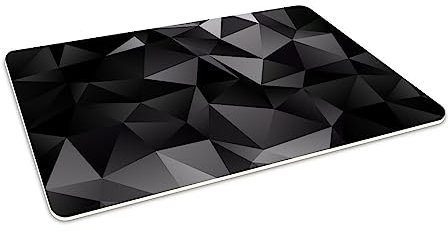 HUBDECO Flexible Schutzmatte aus Strapazierfähigem Printfloor - Schutzunterlage Unter Sessel, Stuhl - Anti-Rutsch - Schützt Boden vor Kratzern - Zimmerdekoration - 100x70 cm 3D Dreiecke