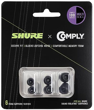 Shure EACYF1-6KIT Comply 100 Serie schwarzer Schaum, Kit, 6 Pack