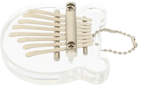 ibasenice Kalimba mit Daumenklavier Funktion 8-tasten aus Organischem Glas Durchsichtige zur Übung von Fingerfertigkeit und Koordination in Bärenform für Anfänger