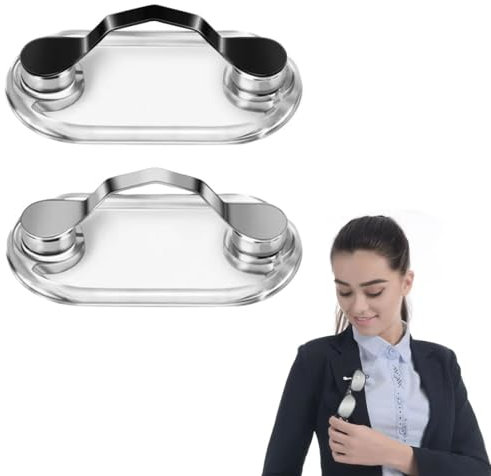 BZKSER Porte Lunettes - 2 pcs Support Magnétique pour Lunettes en Acier Inoxydable Peut être Attaché Aux Vêtements,pour Lunettes, Lunettes de Soleil,Lunettes de Lecture,écouteurs,Carte d'identité